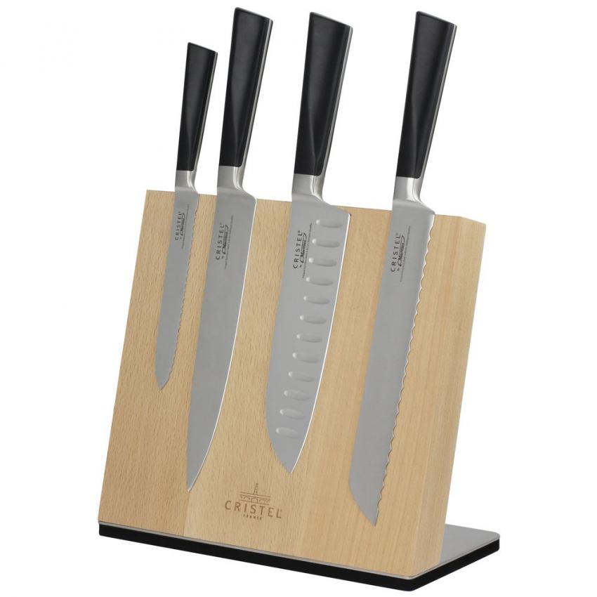 BLOC COUTEAUX EN BOIS DE HETRE POSABLE AIMANTE