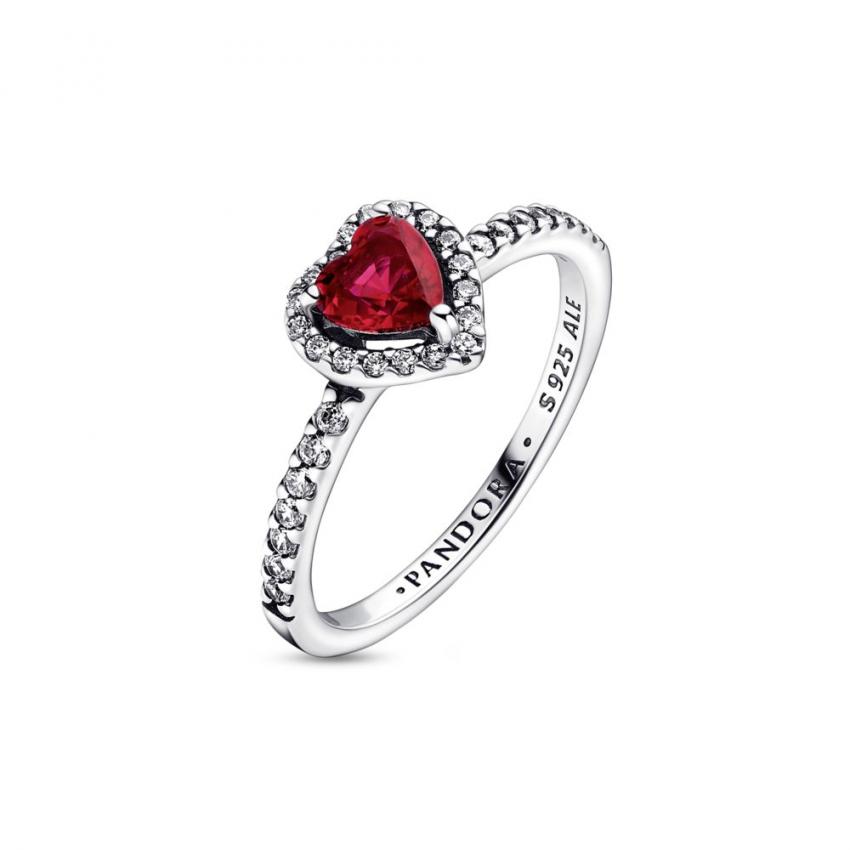 Bague Cœur Rouge Surélevé