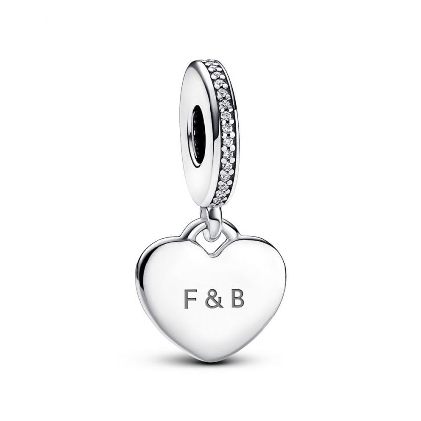 Charm Pendant Plaque Cœur Gravable