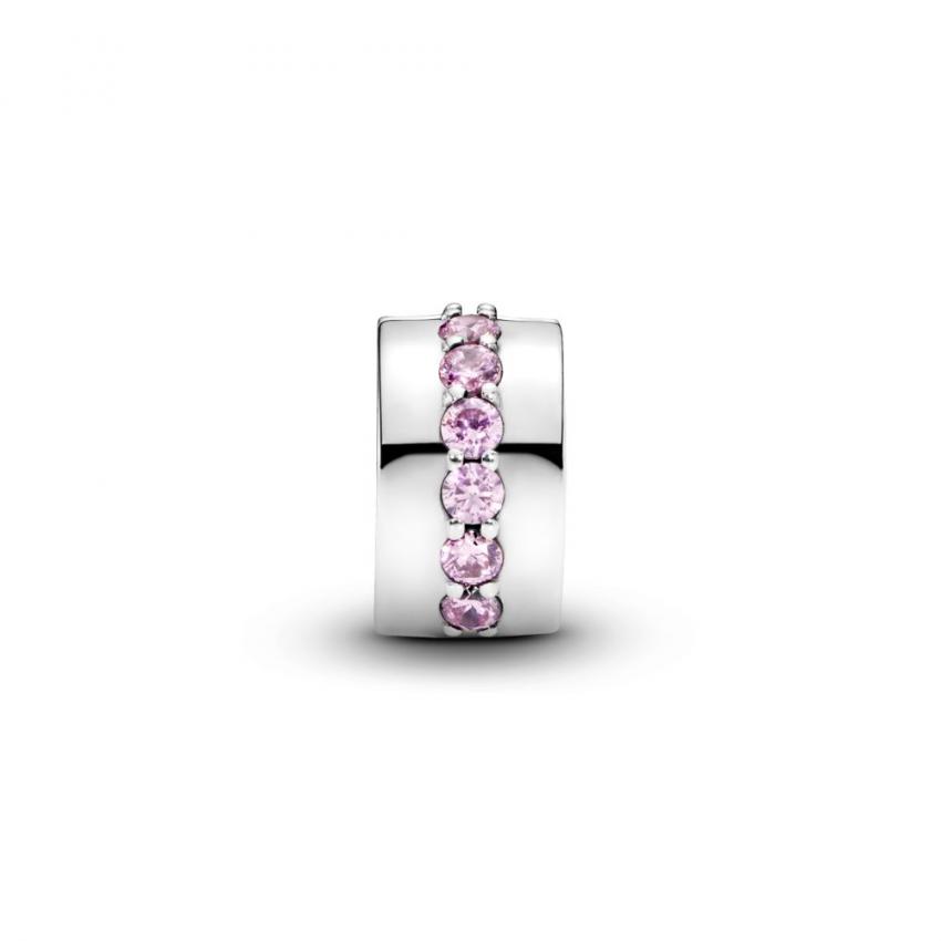 Charm Clip Rangée Scintillante Rose