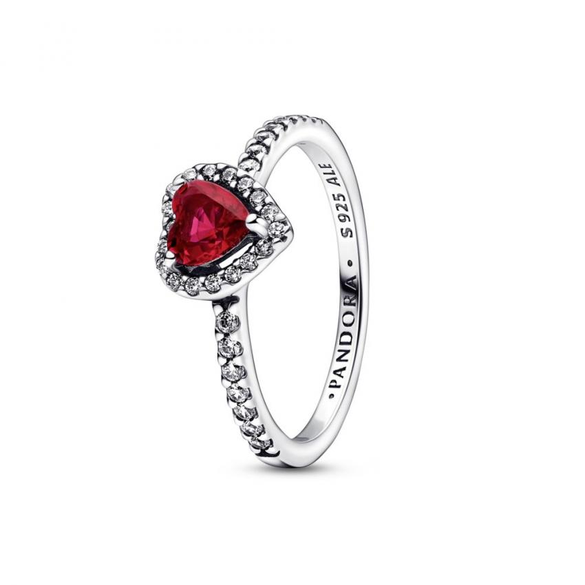 Bague Cœur Rouge Surélevé