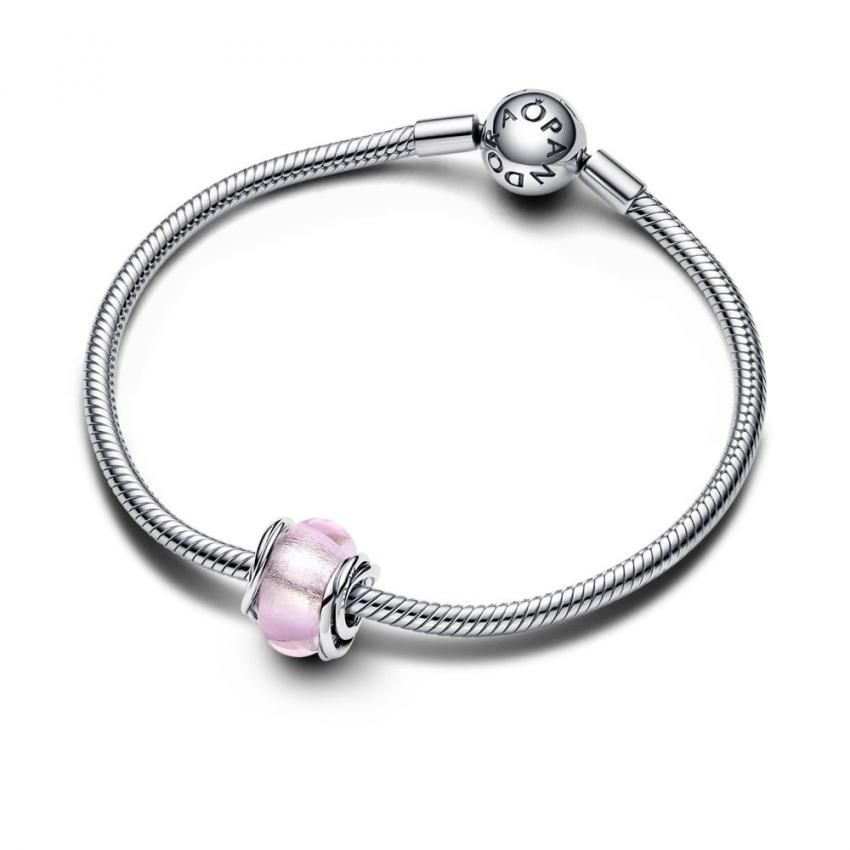 Charm Murano Rose et Cercles