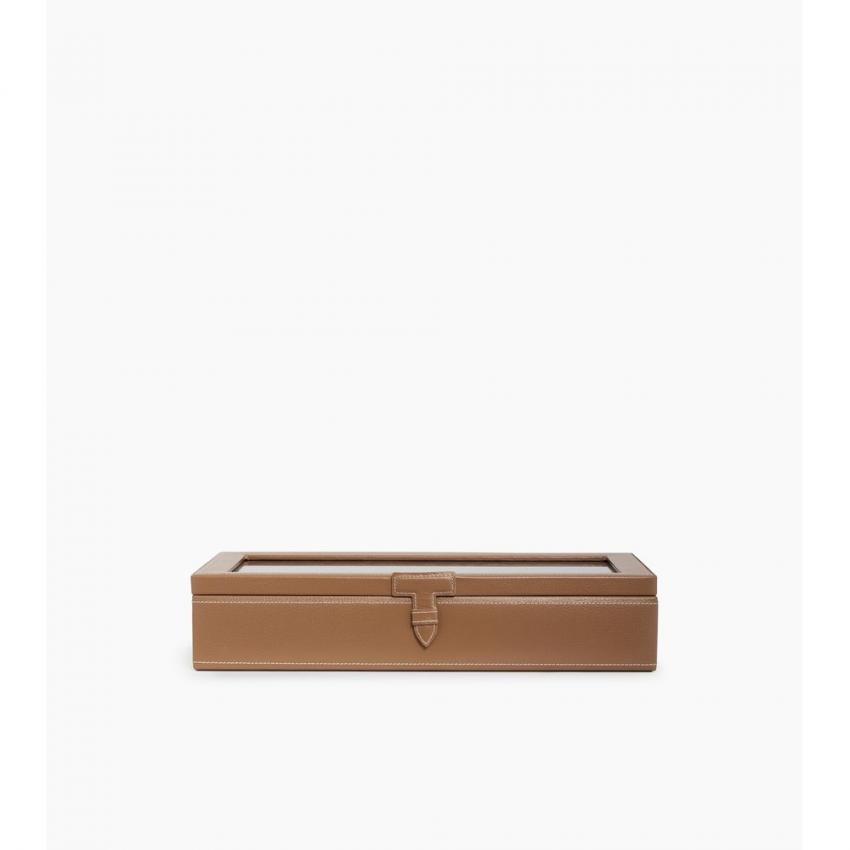 Coffret vitré 12 montres en cuir