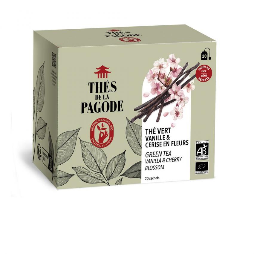 Thé vert vanille & cerise en fleurs