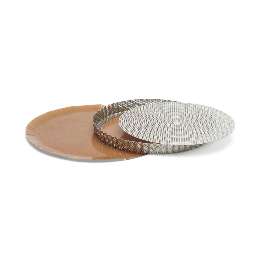 MOULE TARTE CANNELE INOX PERFORE FOND DEMONT. Ø24