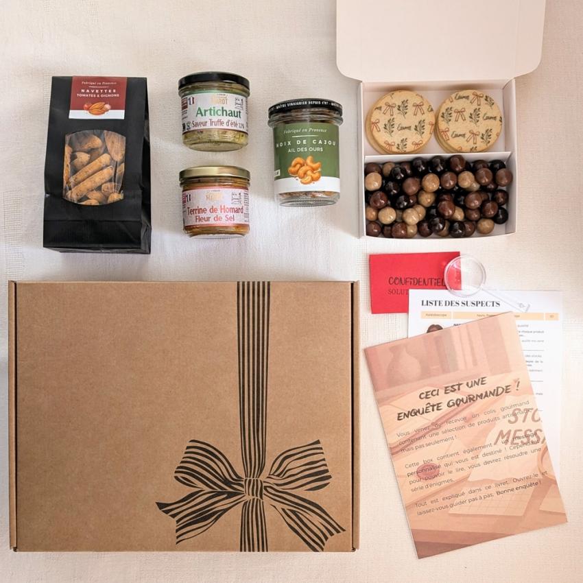 Box enquête - un colis gourmand et une enquête à la maison
