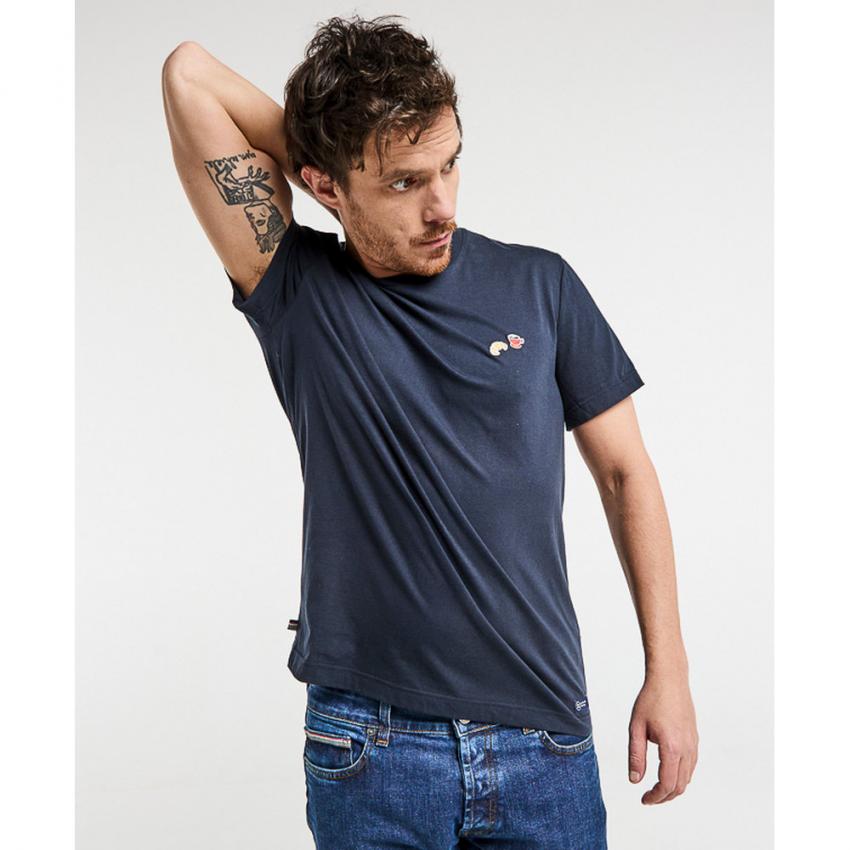 Tee-shirt Jersey de coton issu de l'agriculture biologique Brodé Café Croissant