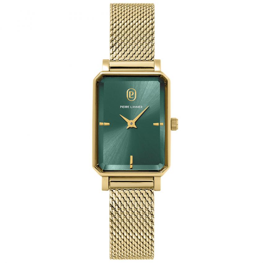 Montre Femme ARIANE Doré Cadran Vert Bracelet Acier milanais Doré 12 MM