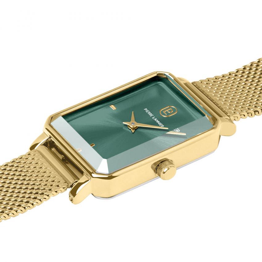 Montre Femme ARIANE Doré Cadran Vert Bracelet Acier milanais Doré 12 MM