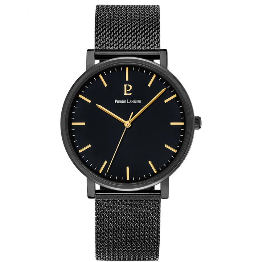 Montre Homme ESSENTIAL Cadran Noir Bracelet Acier milanais Noir