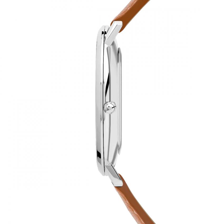 CITY – QUARTZ – BLEU & CUIR BRUN