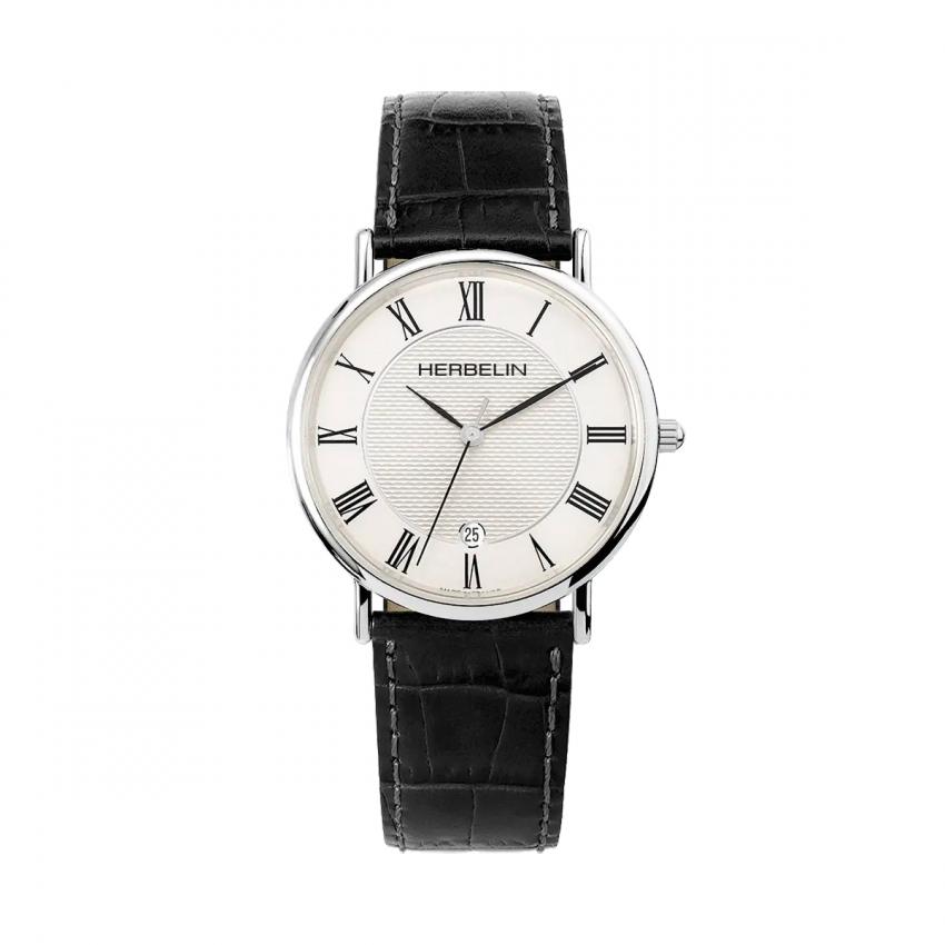 CLASSIQUE – QUARTZ – ACIER & CUIR NOIR