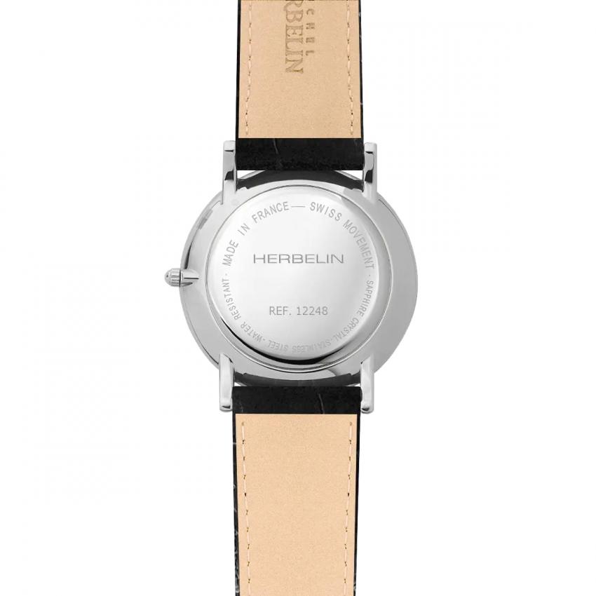 CLASSIQUE – QUARTZ – ACIER & CUIR NOIR