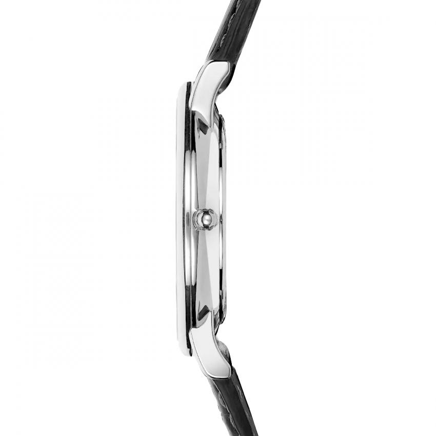 CLASSIQUE – QUARTZ – ACIER & CUIR NOIR