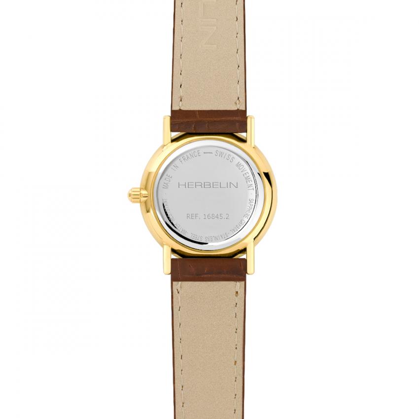 CLASSIQUE – QUARTZ – DORÉ & CUIR BRUN