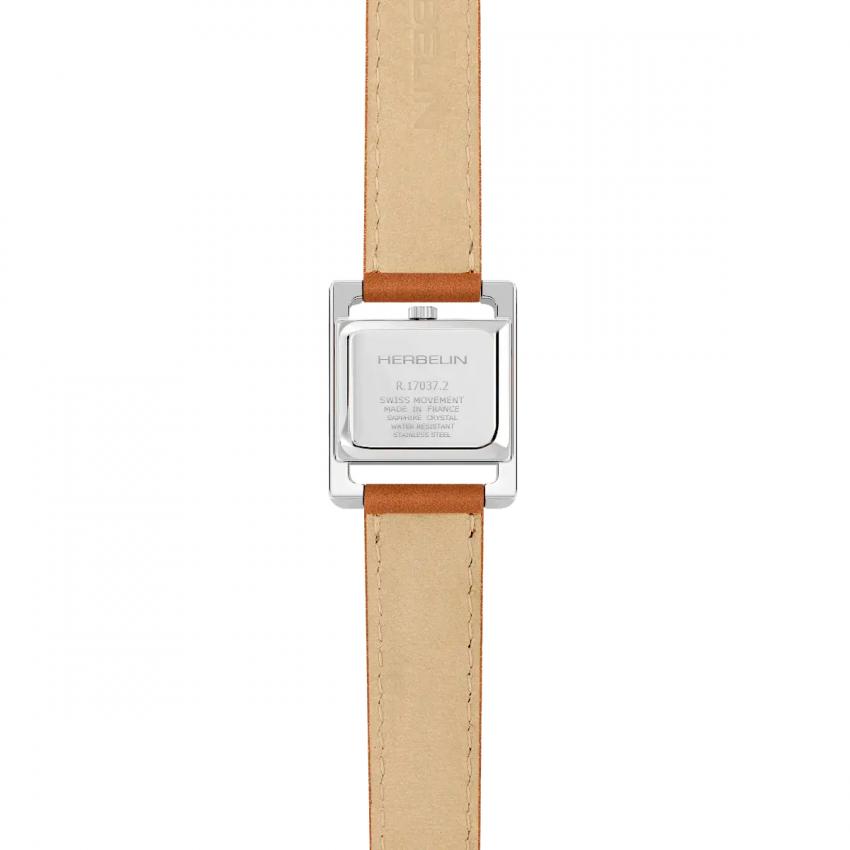 Ve AVENUE – BRACELET DOUBLE – ACIER & CUIR BRUN