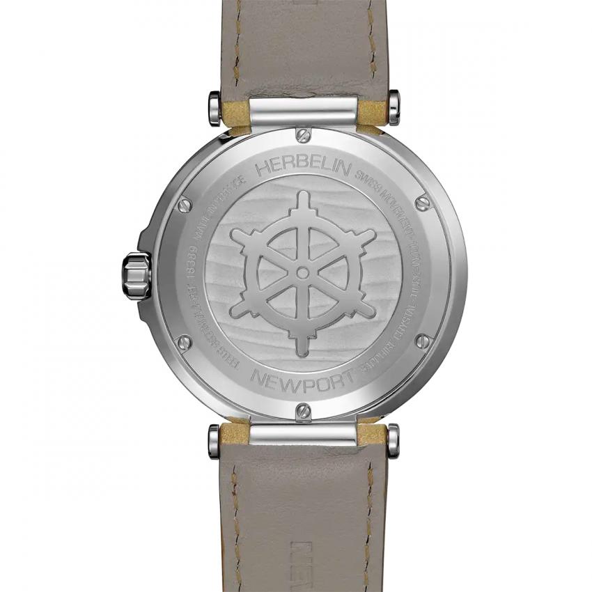 NEWPORT – QUARTZ – ACIER & CUIR BEIGE