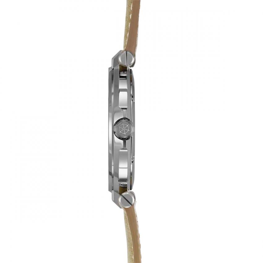 NEWPORT – QUARTZ – ACIER & CUIR BEIGE
