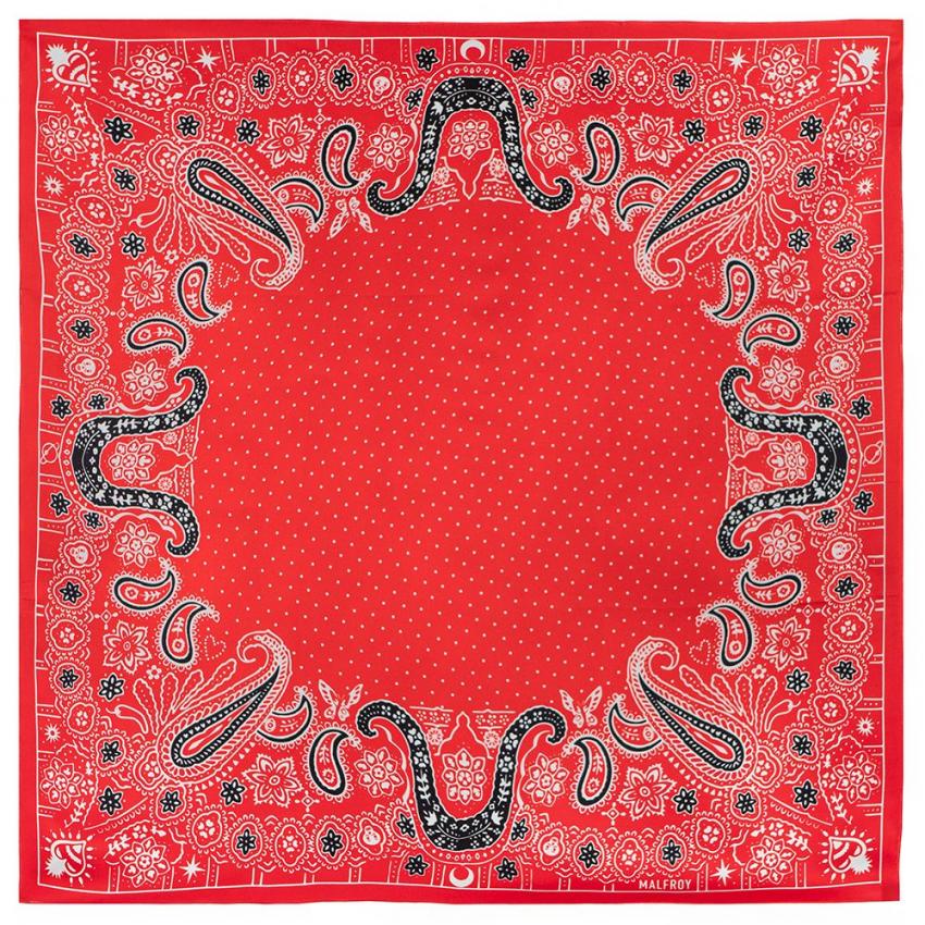 Carré 67 en twill de soie imprime bandana